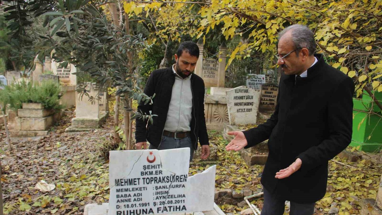 Şanlıurfa’da Şehit mezarına büyük saygısızlık