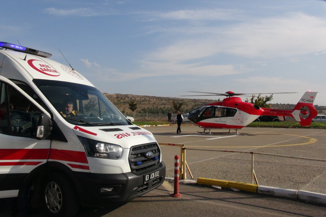 Şırnak'taki hasta ambulans helikopterle Şanlıurfa'ya nakledildi