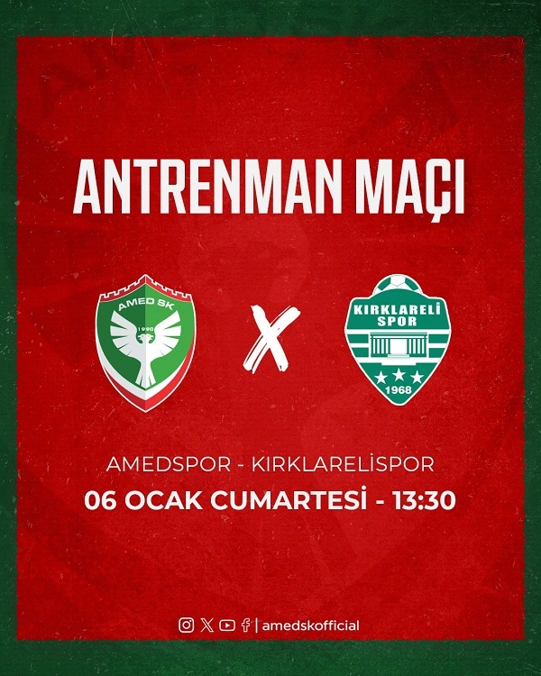 Amedspor Hazırlık maçı yapacak!