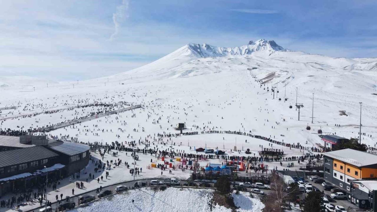 Erciyes’te hafta sonu pistler doldu taştı