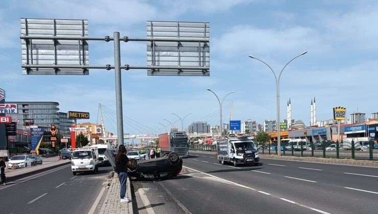 Takla atan otomobilden sağ çıktı