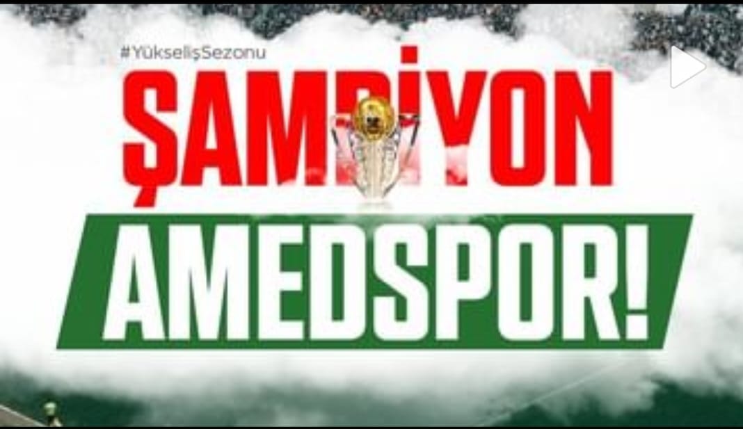 Şampiyon Amedspor! Şehmuz Özer'e selam olsun!