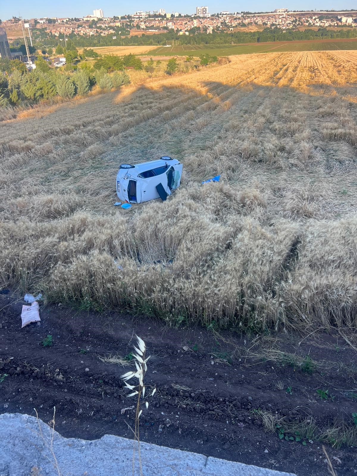 Diyarbakır'da Kontrolünü Kaybeden Otomobil Tarlaya Uçtu: 2 Yaralı