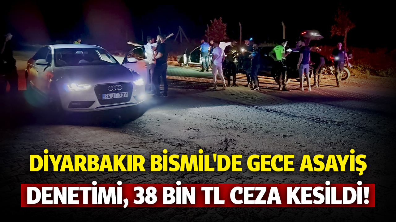 Diyarbakır Bismil'de gece asayiş denetimi, 38 Bin TL ceza!