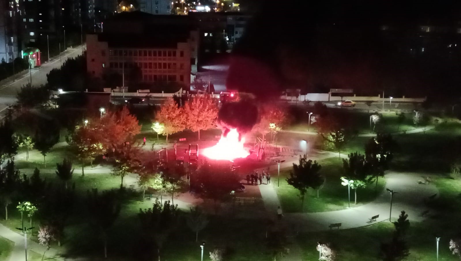 Diyarbakır'da çocuk oyun parkı alevlere teslim