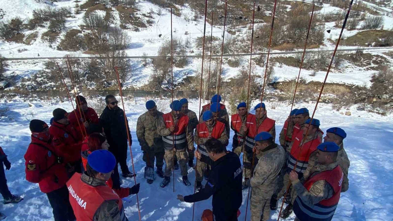 Tunceli’de jandarmaya çığda arama kurtarma eğitimi verildi