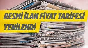 Resmi İlan Fiyat Tarifesi yenilendi