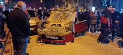 Çanakkale’de takla atan otomobilin sürücüsü yaralandı