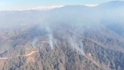 Rize’de orman yangınını söndürme çalışmaları sürüyor