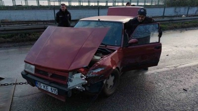 Samsun’da Fiat Tofaş bariyere çarptı: 1 yaralı